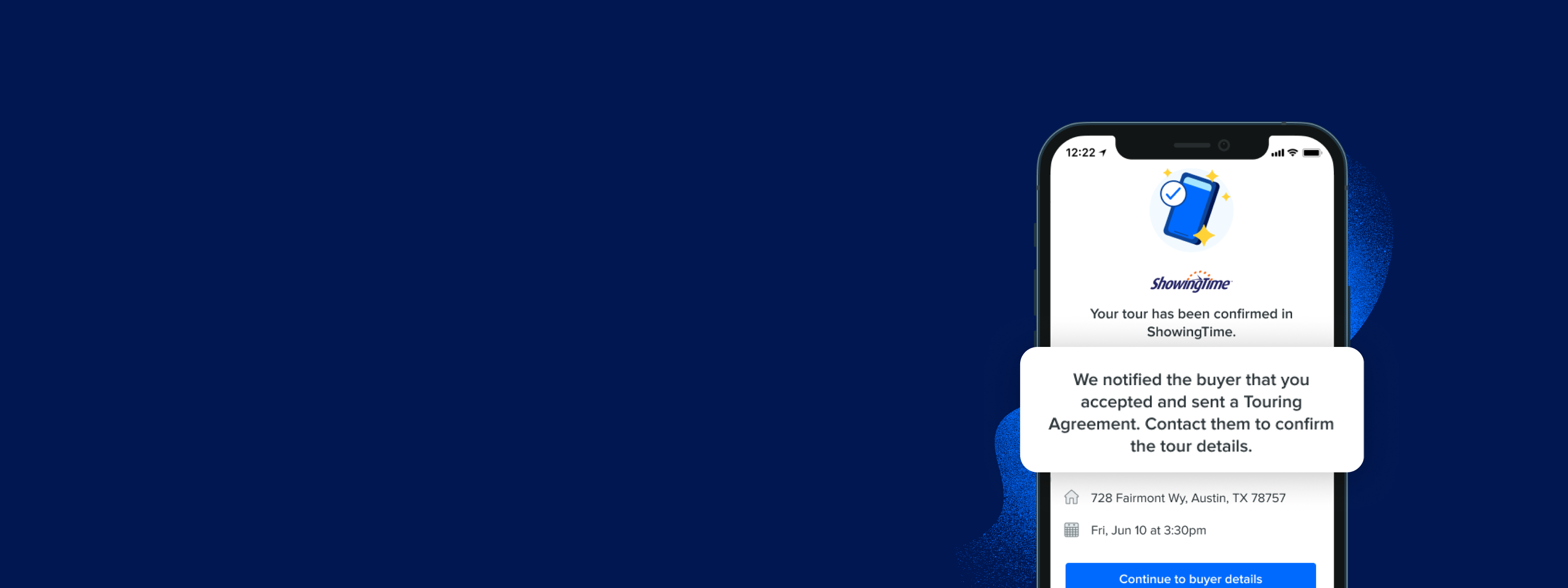 Showing Time mobile alert