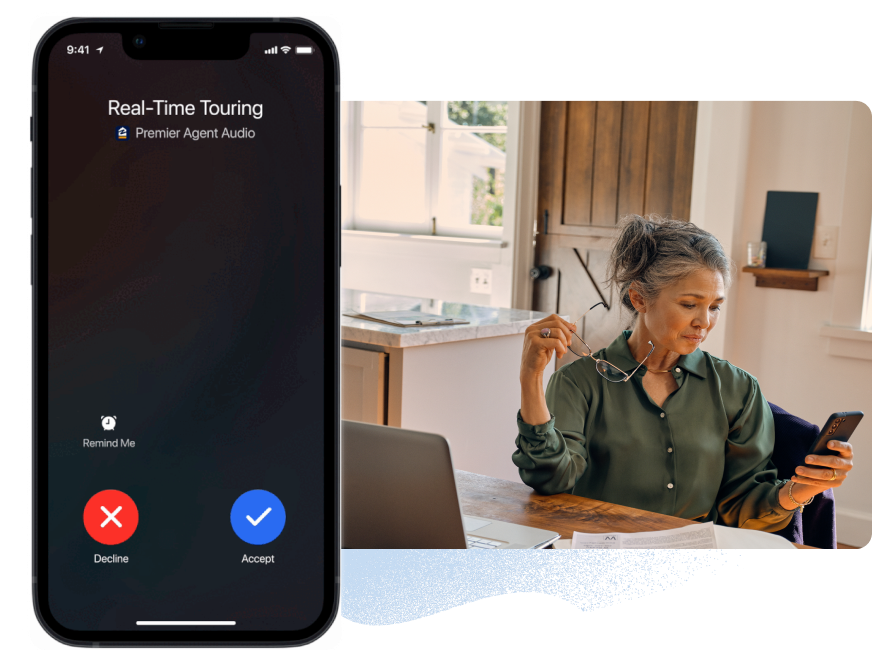 woman looking at phone