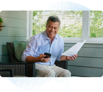man looking at mobile phone
