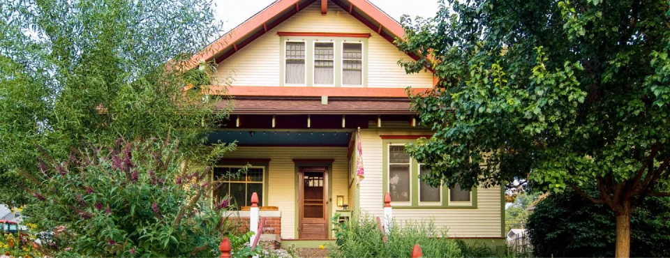 image of a beige house